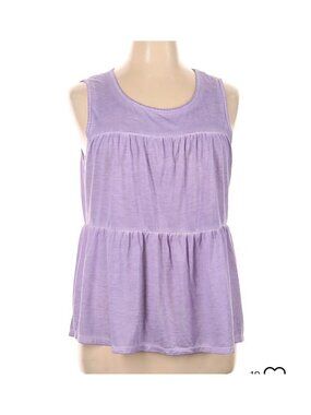 Olivia Sky Sleeveless Peplum Shirt XL Purple Summer